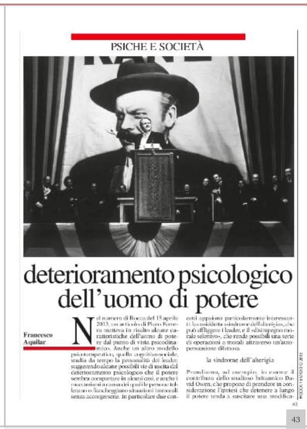 PSICHE E SOCIETÀ: DETERIORAMENTO PSICOLOGICO DELL’UOMO DI POTERE. Sono presenti numerose variabili psicologiche nelle negoziazioni e nelle analisi degli scenari di guerra, cui abbiamo dedicato numerosi scritti. Ne riparleremo al prossimo Seminario di sabato 21 maggio a Napoli.