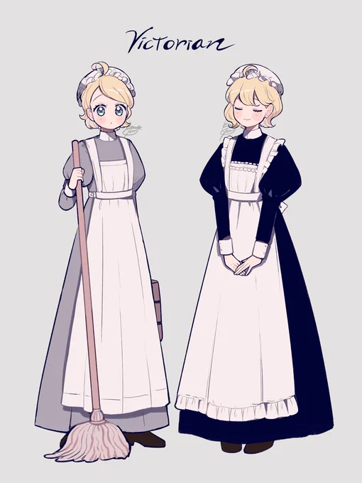 メイド服はシンプルでフリル少ないもしくはないものが一番好き。ヴィクトリアンメイドは午前と午後でスタイルが違うのが素敵。
#創作 