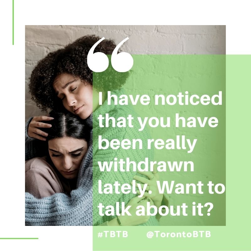 Know someone who is struggling but worried about saying the wrong thing? 
We get it. It's tough to find the right words sometimes. 
Let us guide you with a few suggestions. 
Want to add to this list? Please comment below. 
.
.
#TorontoBTB #TalkTuesday