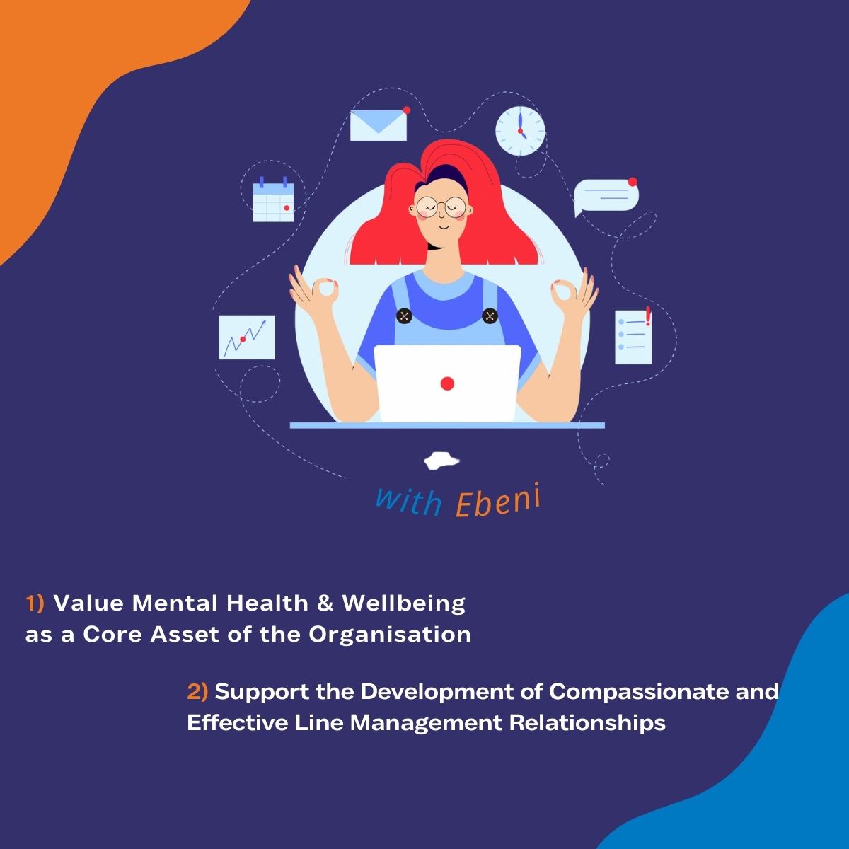 contact_ebeni's tweet photo. How can Ebeni as an organisation create a mentally healthy working environment where individuals can be comfortable and safe in discussing mental health issues? 

The following objectives provide a guide as to how we achieve this:

Take care everyone 🧡#mentalheathawareness https://t.co/wJG5uDxWhe