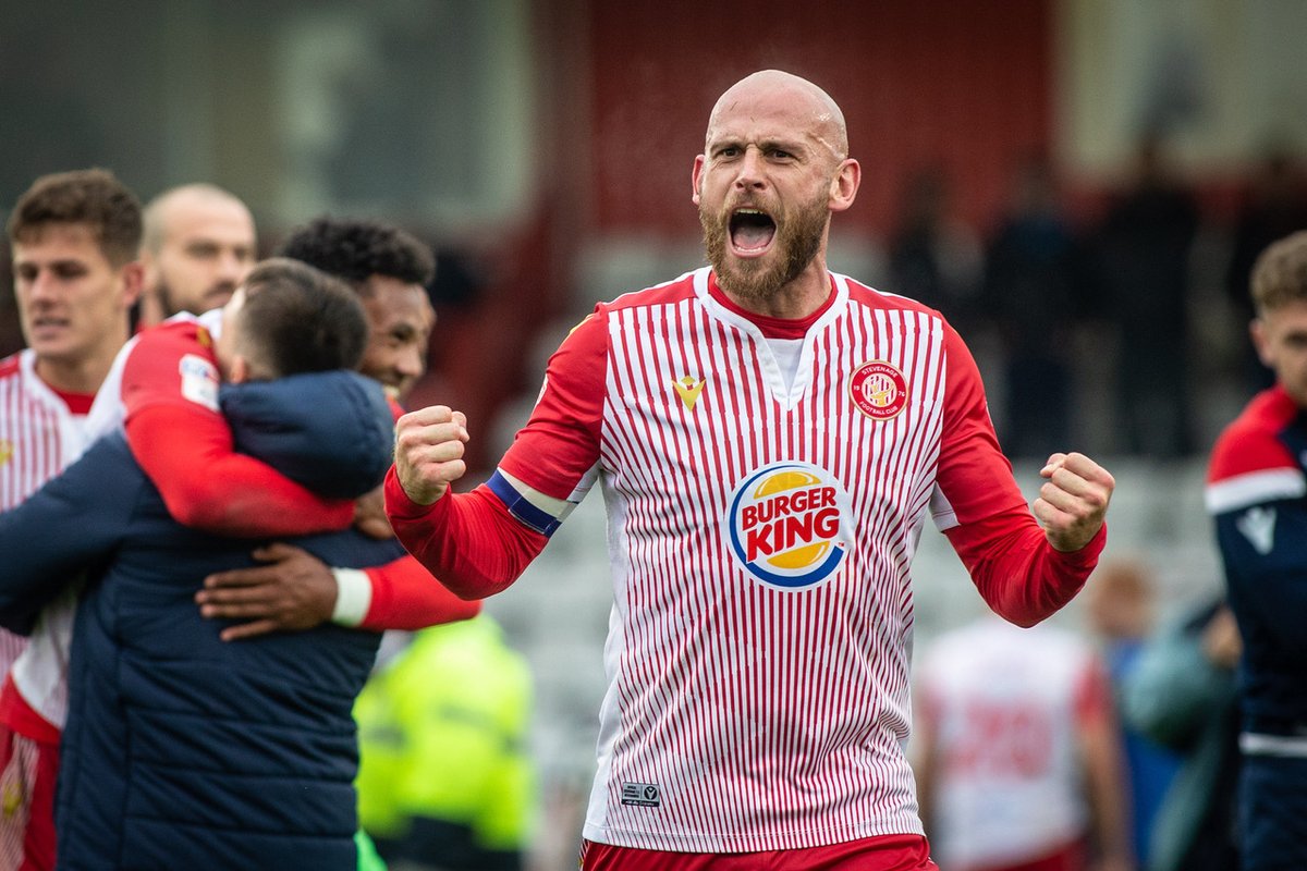 StevenageFC's tweet photo. A player who gave everything &amp; more to this football club. 💪

There's a special place in our hearts for you, forever. ❤️🤍

Thank you, Skip. © https://t.co/LsXrvyly37