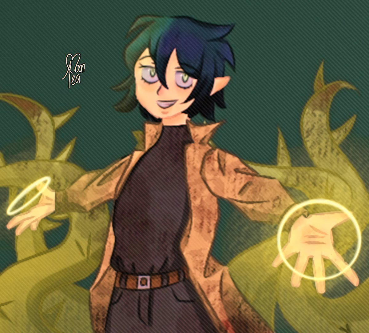 MOONJACKTEA's tweet photo. What is this? I don't know. It's supposed to be willow beta. 🌿☠️✨
#TheOwlHouse #tohfanart #WillowPark #WillowBeta #digitalillustration https://t.co/CK7A58obn8