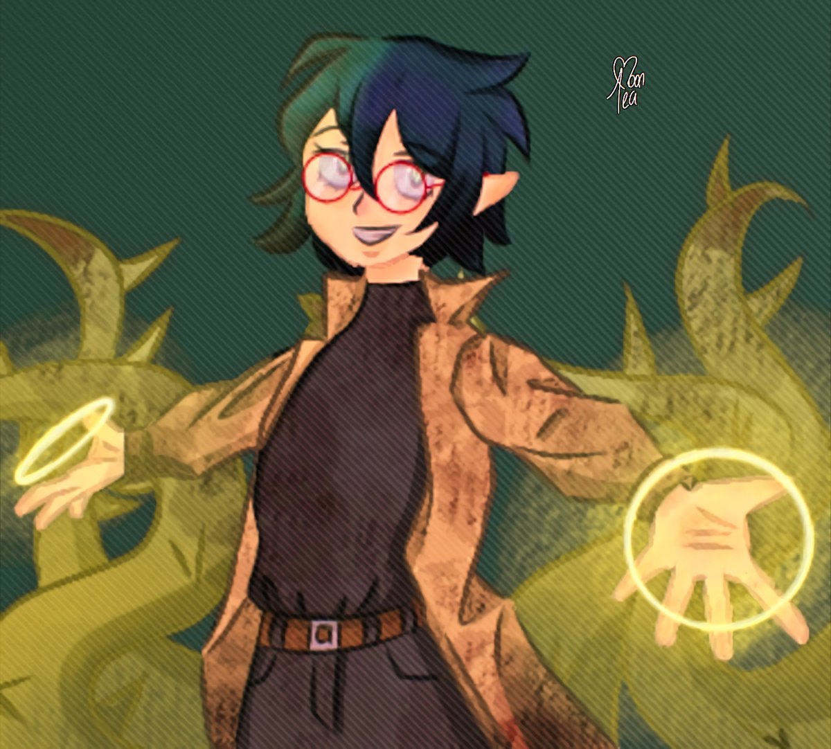 MOONJACKTEA's tweet photo. What is this? I don't know. It's supposed to be willow beta. 🌿☠️✨
#TheOwlHouse #tohfanart #WillowPark #WillowBeta #digitalillustration https://t.co/CK7A58obn8