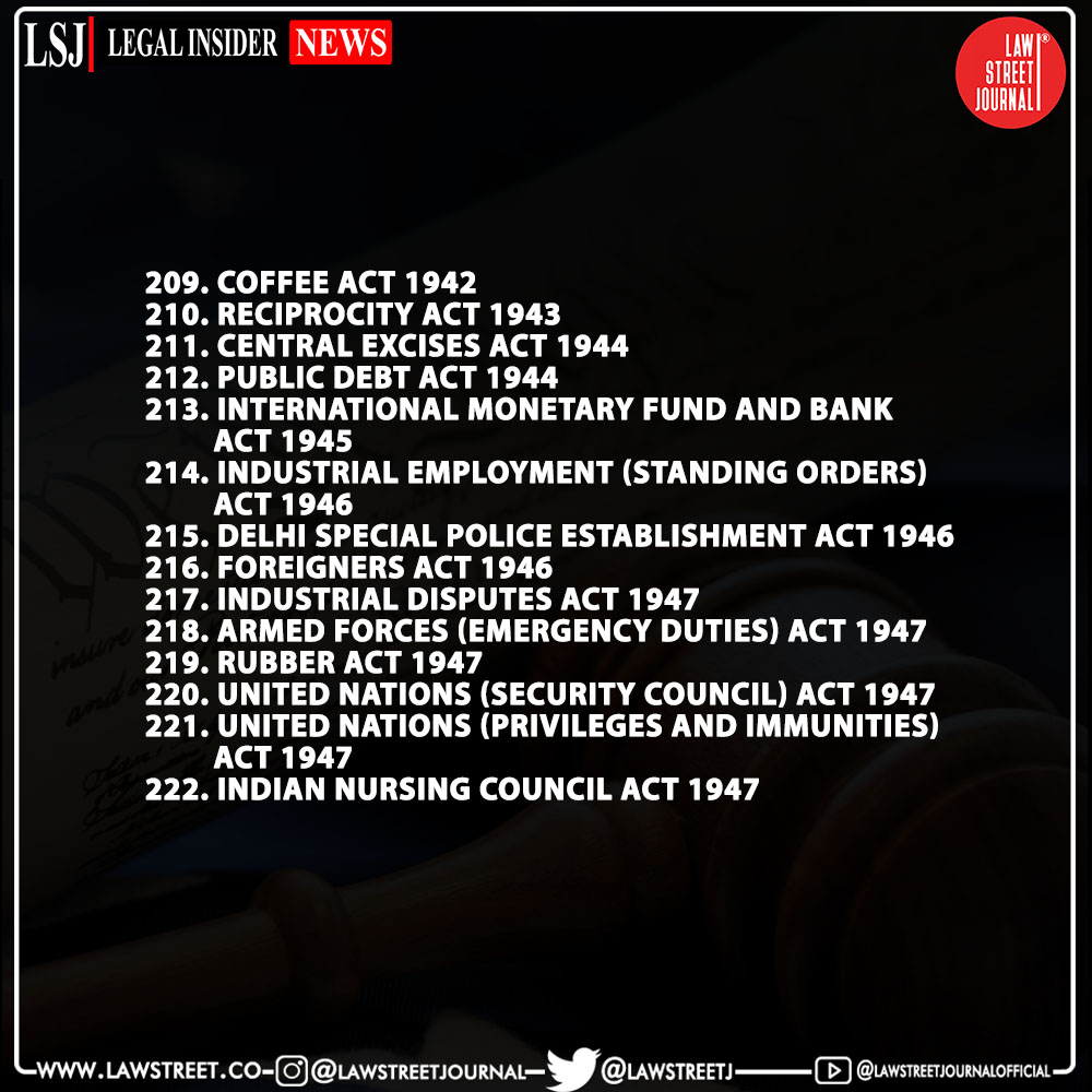 LawstreetJ's tweet photo. The 222 #Colonial Laws which are still prevalent in modern India. READ LIST !
.
.
@LawstreetJ @AshwiniUpadhyay #coloniallaws #colonialindia #india #jurisdiction #indianjudicialsystem #ashwiniupadhyay https://t.co/R6D8IKivZT