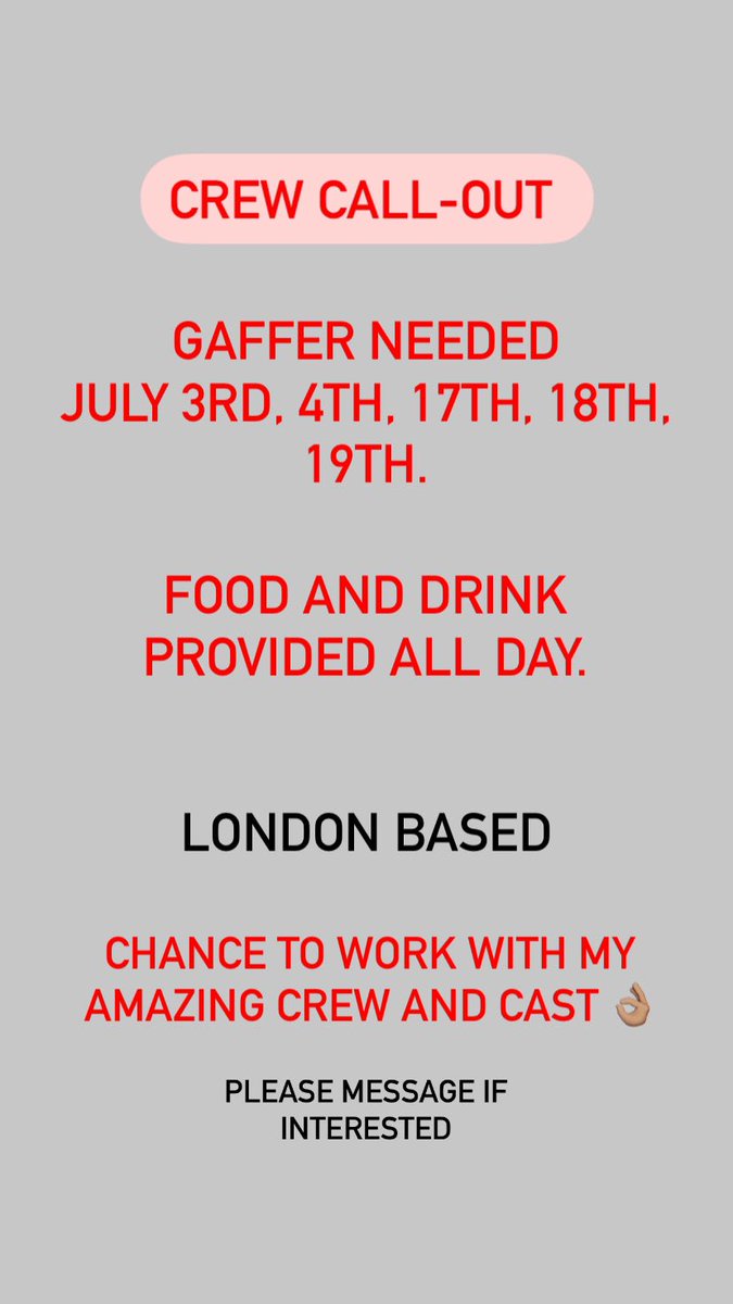 IsabelleTyner_'s tweet photo. #gaffer #crew #crewneeded #callout #london https://t.co/IgP58cvfcZ