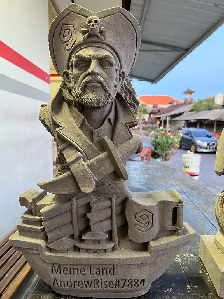 AndrewRise7884's tweet photo. Hello from Ubud, Bali! Me &amp; my son @michaelrswnt loves rock carving (petroglyphs). Both of us are BULLISH abt @memeland so we dedicated a full week to carve masterpieces of #memeland pirates, hope @9gagceo @keung love our #memelandfanart - by AndrewRise7884 &amp; michaelriswanto#4374 https://t.co/gSkgCTS1K7