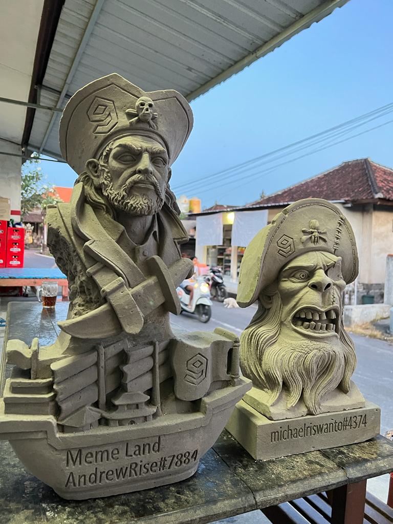 AndrewRise7884's tweet photo. Hello from Ubud, Bali! Me &amp; my son @michaelrswnt loves rock carving (petroglyphs). Both of us are BULLISH abt @memeland so we dedicated a full week to carve masterpieces of #memeland pirates, hope @9gagceo @keung love our #memelandfanart - by AndrewRise7884 &amp; michaelriswanto#4374 https://t.co/gSkgCTS1K7