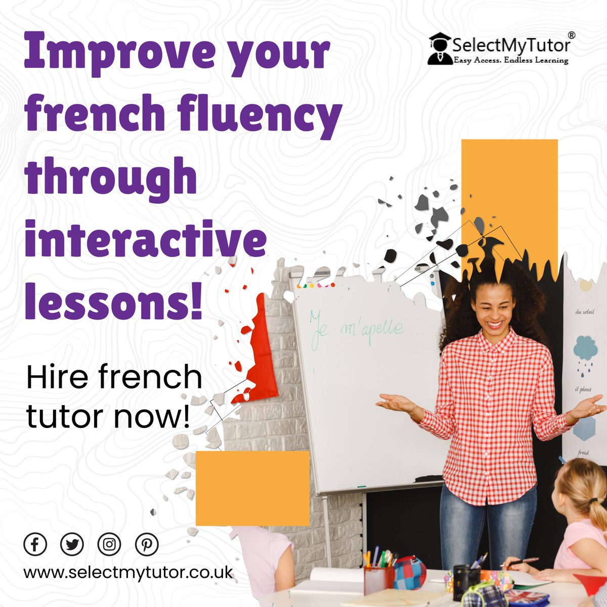 Choose from hundreds of online native #Frenchtutors. Browse teacher profiles today and schedule a time to start flexible learning.
.
Follow #SelectMyTutor for more.
bit.ly/3L253ul
#drawingtutor #economictutor #englishtutor #onlinetutors #artstutor #chemistrytutor