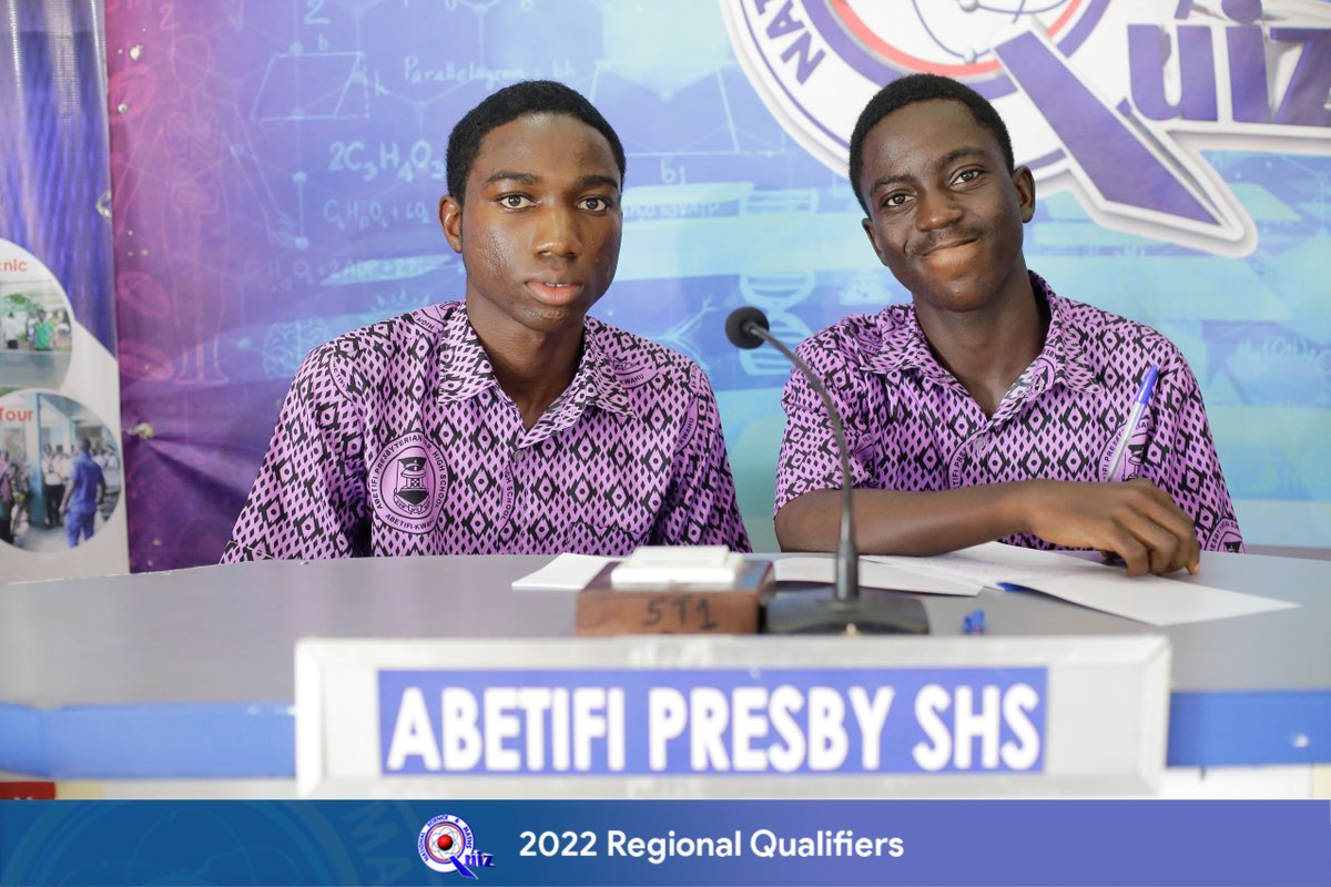NSMQGhana's tweet photo. Eastern Region - Contest 4

End of Contest

Abetifi Presby SHS: 53pts
Ofori Panin SHS: 44pts
Apeguso SHS: 15pts
Akim Swedru SHS: 10pts
Achiase SHS: 08pts

Abetifi Presby SHS qualifies to the National Championship 🎉

#NSMQ2022 #NSMQRegionals #Primetime https://t.co/IiVG473eQH