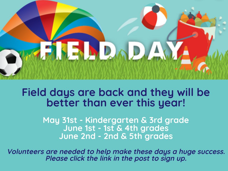 The Ninja Course at field day will require that students have a signed waiver to be able to participate.  We now have an online option for you to complete this waiver.  

Waiver- forms.gle/NXVsr8uDaCfUBj…

Waivers must be completed by Friday, May 13th.