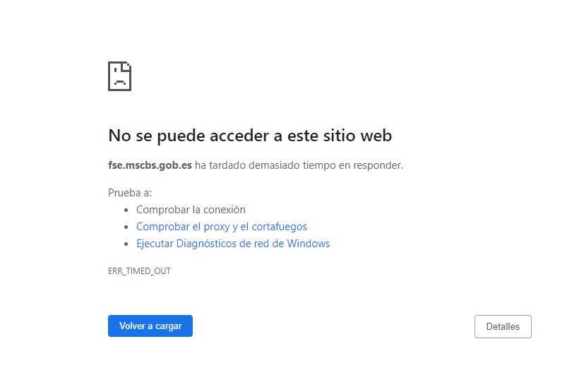 Llevo desde las 11 y media de la mañana intentando acceder a la web de FSE para tramitar mi solicitud de plaza y está siendo imposible. Haced el favor de arreglarlo cuanto antes <a href="/sanidadgob/">Ministerio de Sanidad</a> <a href="/CarolinaDarias/">Carolina Darias</a>