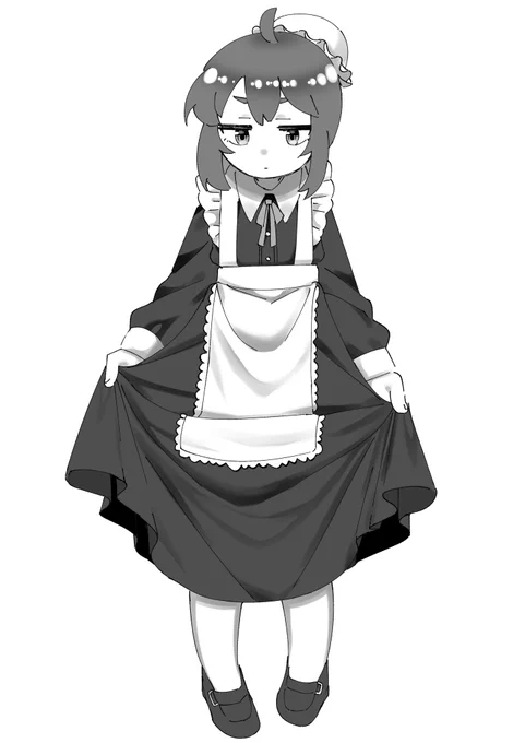 #おうつちの絵 #メイドの日2022
普通にメイドさんをば 