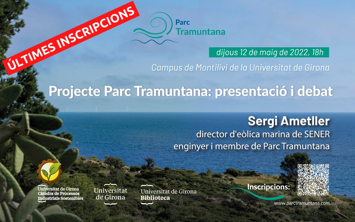 Parc Tramuntana (@parctramuntana) on Twitter photo 📝 ÚLTIMES INSCRIPCIONS! 📝
đź—“ Aquest dijous a les 18h, <a href="/sergi_ametller/">Sergi Ametller</a>, de #ParcTramuntana, presentarĂ la jornada "Projecte Parc Tramuntana. PresentaciĂł i debat" al Campus de Montilivi.
Inscriu-te AQUÍ ➡ bit.ly/3kIVnKv
<a href="/UdGBiblioteca/">UdG Biblioteca, edicions i continguts</a> <a href="/CPIS_udg/">Cà tedra de Processos Industrials Sostenibles UdG</a> <a href="/univgirona/">Universitat de Girona</a> 📝 ÚLTIMES INSCRIPCIONS! 📝
đź—“ Aquest dijous a les 18h, <a href="/sergi_ametller/">Sergi Ametller</a>, de #ParcTramuntana, presentarĂ la jornada "Projecte Parc Tramuntana. PresentaciĂł i debat" al Campus de Montilivi.
Inscriu-te AQUÍ ➡ bit.ly/3kIVnKv
<a href="/UdGBiblioteca/">UdG Biblioteca, edicions i continguts</a> <a href="/CPIS_udg/">CĂ tedra de Processos Industrials Sostenibles UdG</a> <a href="/univgirona/">Universitat de Girona</a>