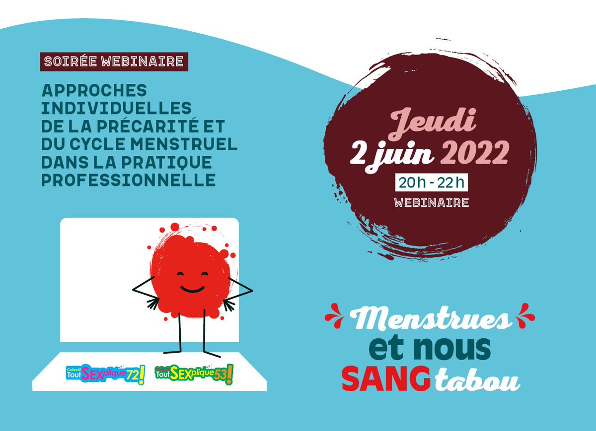CPTSLeMansAgglo's tweet photo. Le combat contre la précarité menstruelle se fait le 2 juin ! 💪🩸

Votre CPTS vous invite à une journée pédagogique, complétée d'un webinaire en soirée destiné aux professionnels de santé. 

Pour consulter le programme complet cliquez dans le lien:
https://t.co/DmidBDwL4g https://t.co/n9RMketCOk