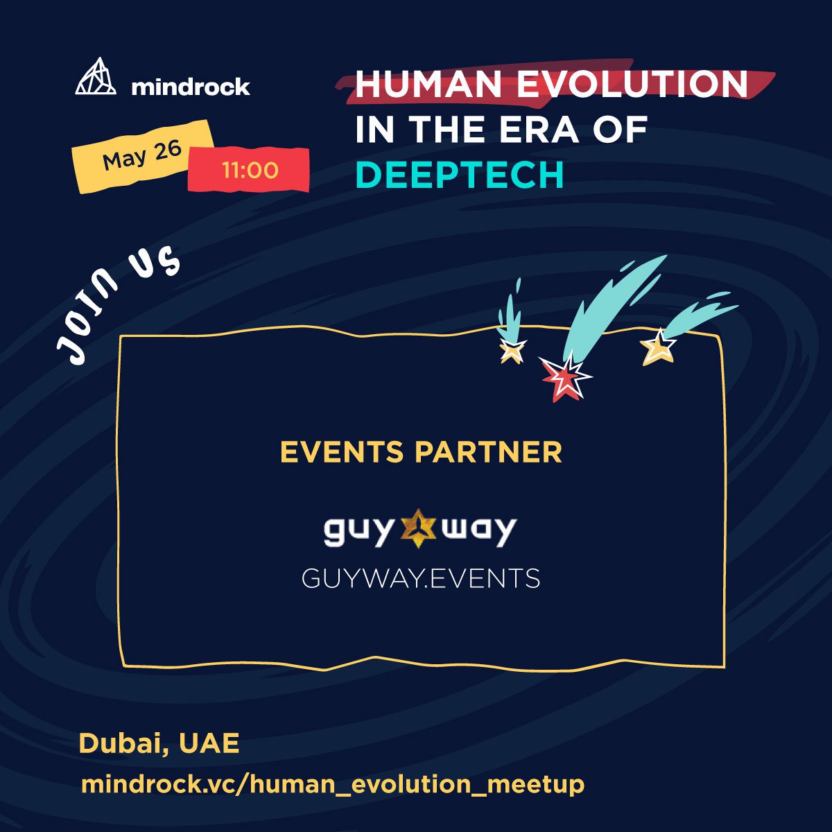 GYGAgency's tweet photo. DO YOU WANT TO #INVEST IN THE MOST INNOVATIVE AND EXCITING INDUSTRIES?

We say YES! We became partners of the #meetup HUMAN EVOLUTION IN THE ERA OF DEEPTECH from Mindrock Capital.

✅Dubai, May 26, 11:00 am.
✅Registration https://t.co/bE0KJADgkS

#eventsDubai #GuyWayEvents #NFTs https://t.co/oDOXRdkGy3