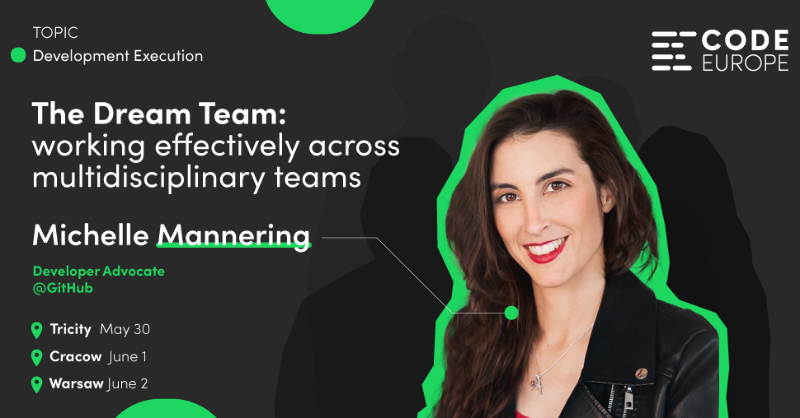 code_europe's tweet photo. Speaker of #CodeEurope brand new track #DevelopmentExecution: @MishManners - #HackathonQueen & Developer Advocate at @GitHub. π¦ΈββοΈ
See her LIVE at #CodeEurope22, tackling the topic of multidisciplinary teams management. π£ π₯
#IT #tech #conference #ITmanagement #ITprojects