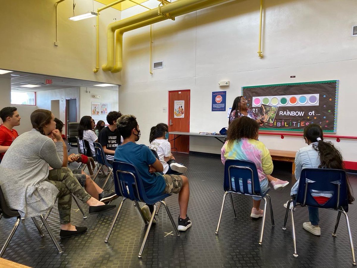 UnionParkMS's tweet photo. Thank you Crystal Sullivan from the Orange County Library System for coming to Union Park Middle School to have Storytime with our students. #orangecountylibrarysystem https://t.co/FlENToCPqO