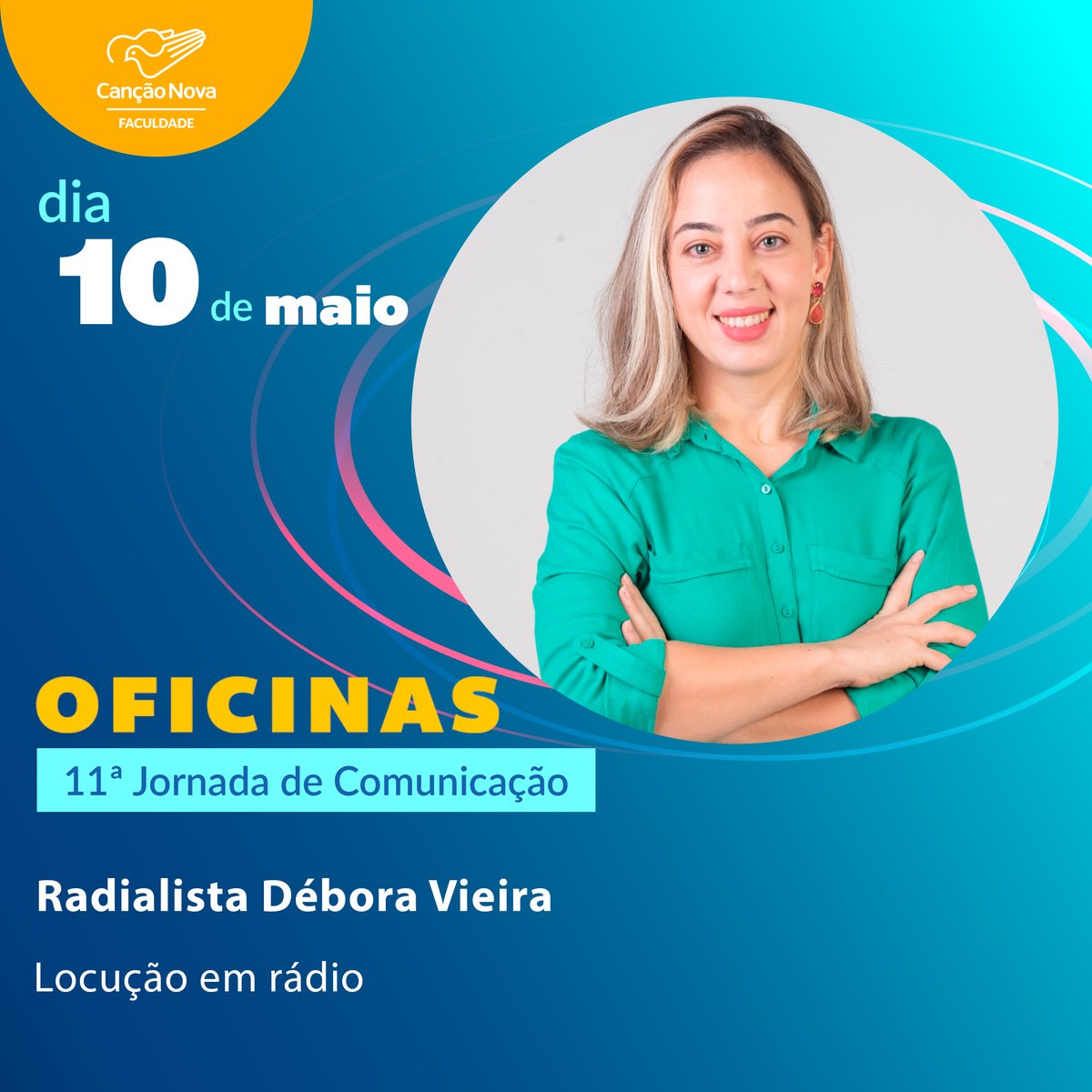 faculdadecn's tweet photo. Não perca a hora! Hoje tem Oficina!🤩

Conheça os instrutores de cada uma delas!✨

#segundodia #alunosfcn #jornalismo #radiotv
#comunicaçãosocial #faculdadecn
#FaculdadeCançãoNova
#JornadaDaComunicação2022 #oficinas #instrutores https://t.co/2YpqAojLxg