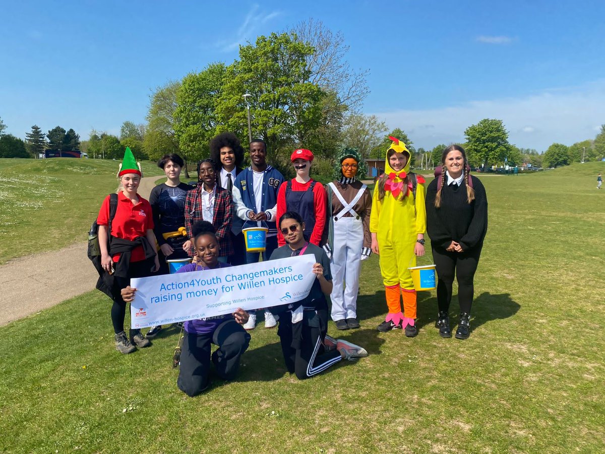 Action4Youth's tweet photo. You may remember that our brilliant @NCS Changemakers walked around Willen Lake in fancy dress last month fundraising for @willenhospice They raised a whopping £290.65! 👏Nice work Changemakers!  Find out more: https://t.co/21Z6HQ9yda
#A4Y #Changemakers #Action #Heartofgold #NCS https://t.co/NpH92FHRlh