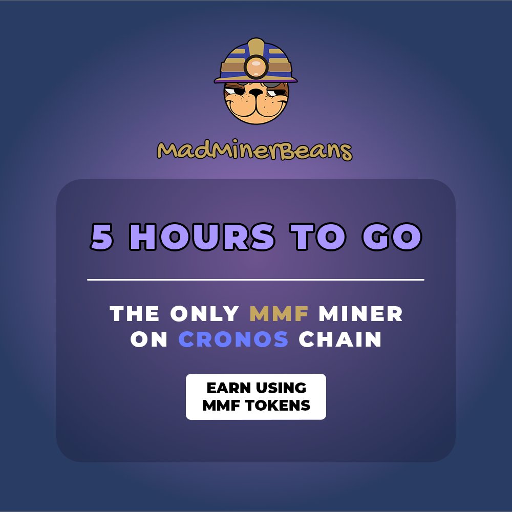 MMB_crypto's tweet photo. Dear miners ⛏️ 
What was missing in the MMF ecosystem?
Here we go: 

We are the FIRST and ONLY MMF miner on Cronos chain.

Launch in 5 hours. Get ready. 

.
@NewsCronos @TheCronicleNews #madmeerkat #mad4life #CRO #Cronos #Crypto #DYOR #MMF #bakedbeansfork #giveaway https://t.co/f5AhBLEZ6j