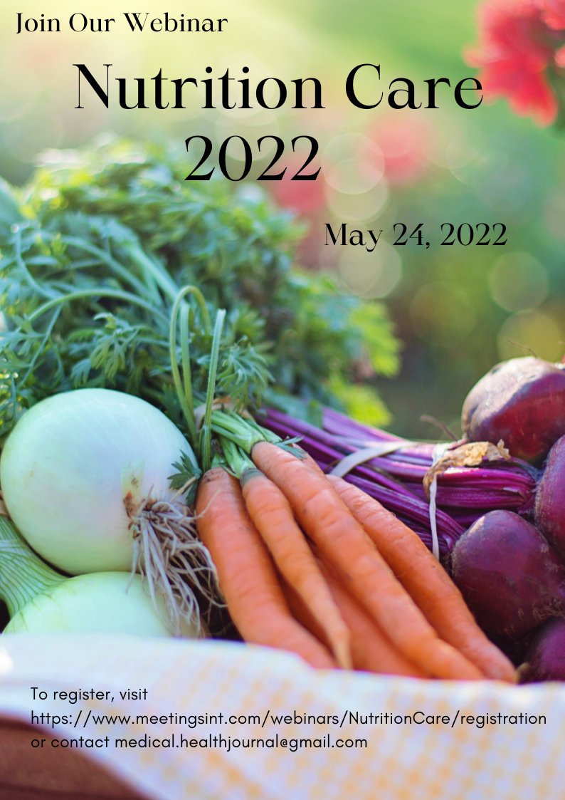 Call_papers's tweet image. Good nutrition is essential to a healthy, happy childhood.
Webinar on Nutrition Care", held on May 24, 2022 in Dubai, UAE.
Contact us: medical.healthjournal@gmail.com
#nutritioncare #nutrition #sportnutrition