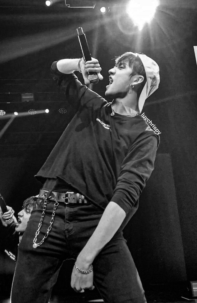 beyondyasmin's tweet photo. bang chan was born to be a rockstar https://t.co/zU4wJOKK8g