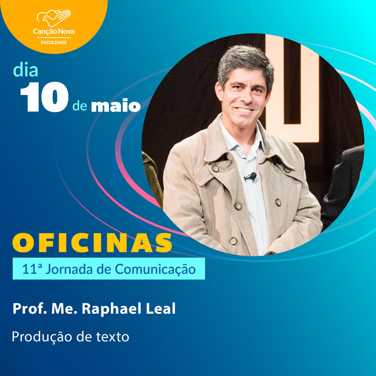 faculdadecn's tweet photo. Não perca a hora! Hoje tem Oficina!🤩

Conheça os instrutores de cada uma delas!✨

#segundodia #alunosfcn #jornalismo #radiotv
#comunicaçãosocial #faculdadecn
#FaculdadeCançãoNova
#JornadaDaComunicação2022 #oficinas #instrutores https://t.co/Ci9ProVGBq
