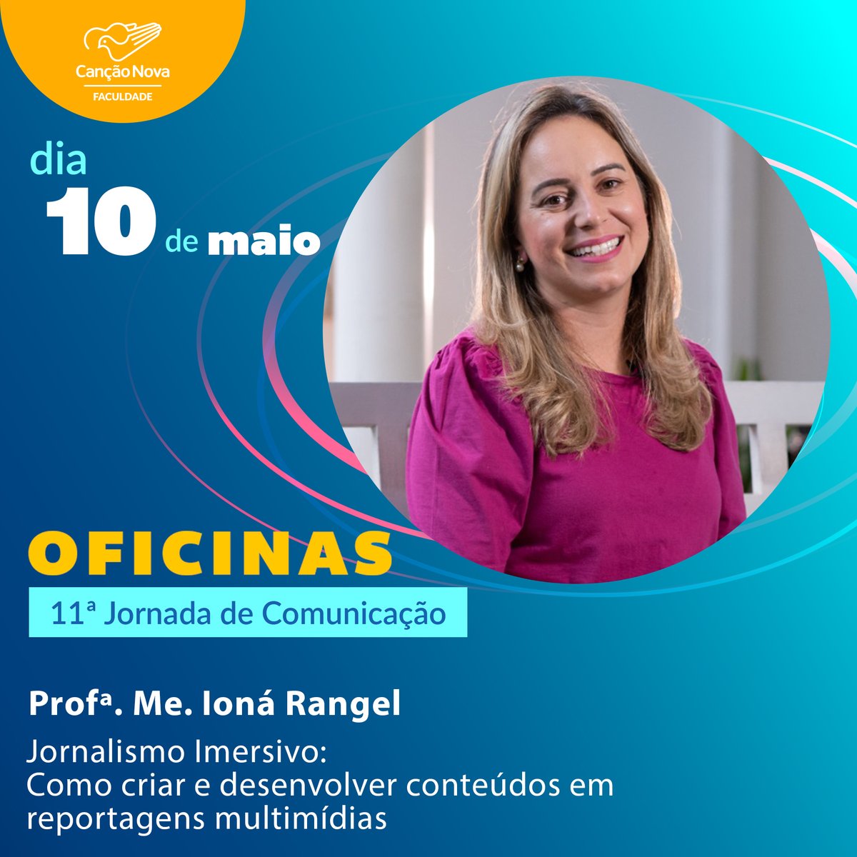 faculdadecn's tweet photo. Não perca a hora! Hoje tem Oficina!🤩

Conheça os instrutores de cada uma delas!✨

#segundodia #alunosfcn #jornalismo #radiotv
#comunicaçãosocial #faculdadecn
#FaculdadeCançãoNova
#JornadaDaComunicação2022 #oficinas #instrutores https://t.co/Ci9ProVGBq