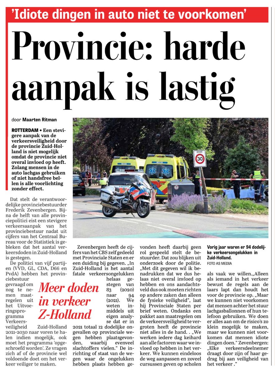 🚦 Verkeersveiligheid is onze nummer één prioriteit. We doen er alles aan om dodelijke ongevallen te voorkomen door juiste wegindeling en voorlichting.

Maar we kunnen niet voorkomen dat mensen idiote dingen achter stuur doen met lachgas of hun telefoon. Je gedrag doet er toe!