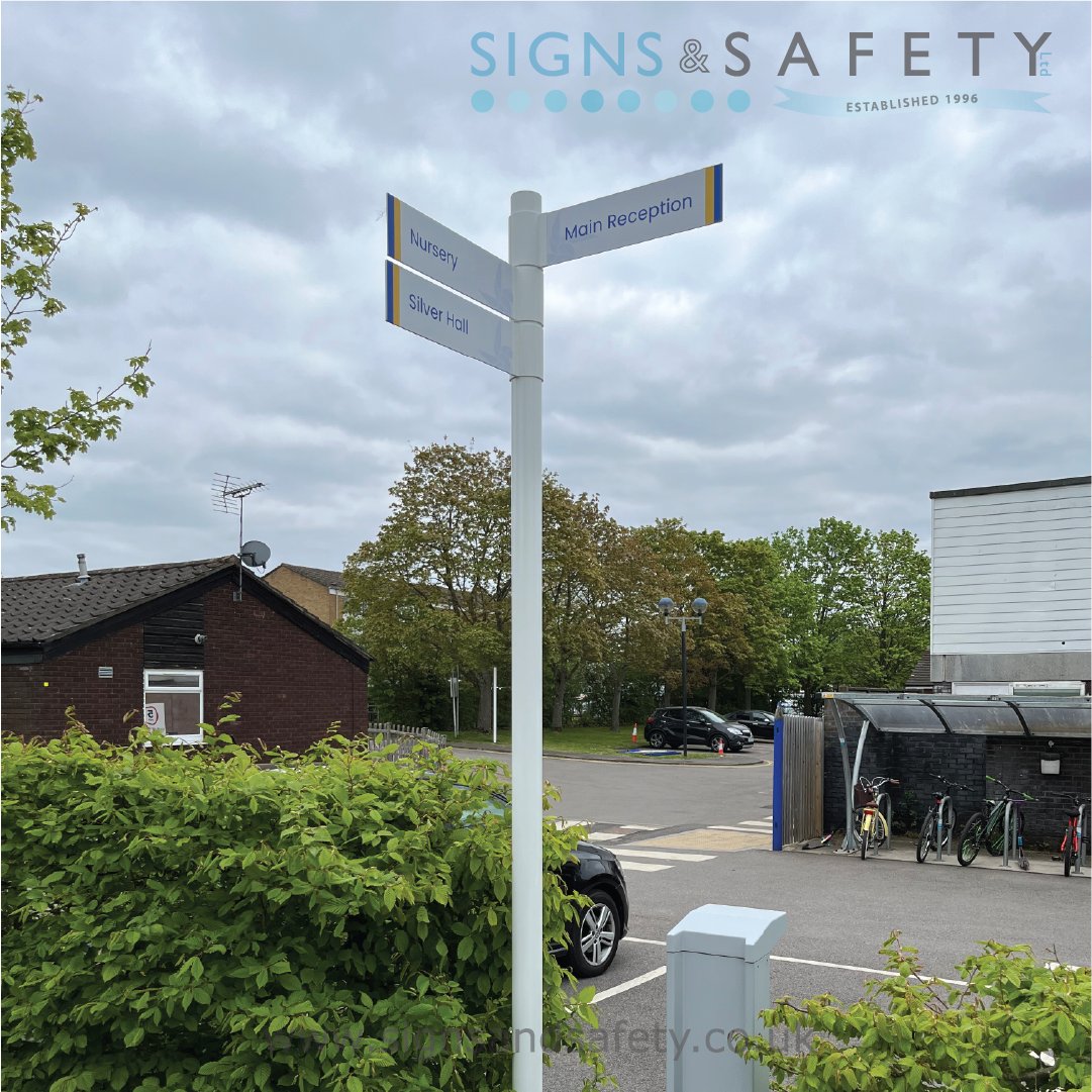 SignsandSafety's tweet photo. @SignsandSafety have completed a super project with a primary school in Bracknell Forest. With a combination of finger post systems, #monoliths and wall-mounted #signtrays we assisted @MEGreatHollands with their re-brand. What do you think?
#schoolbranding #schoolsigns https://t.co/a6ccCDAZ3I