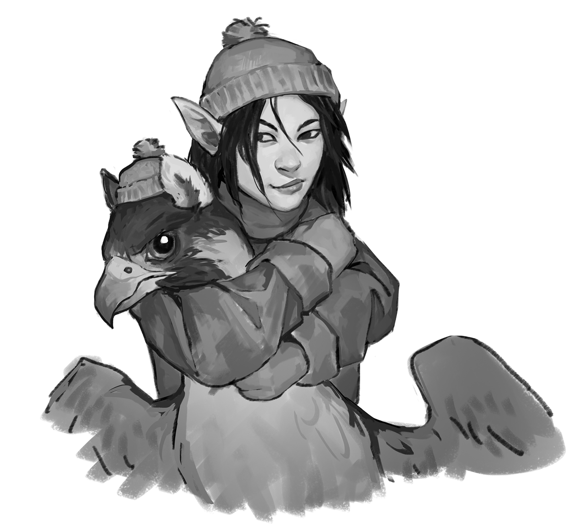 chikkenhawke's tweet photo. peanutbutter &amp; anielka matching beanies https://t.co/M0dzloVs1m