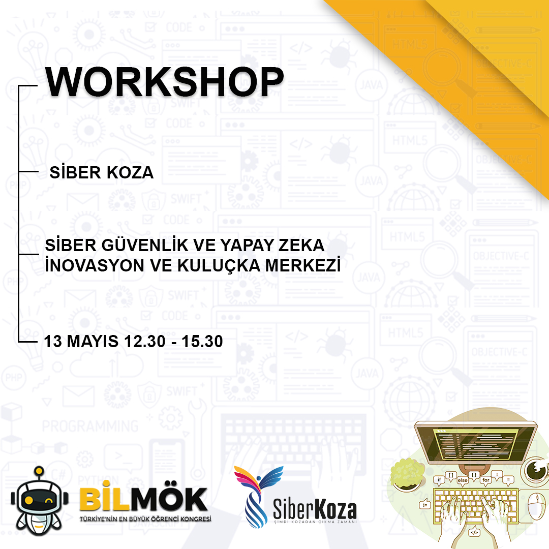 bilmok's tweet photo. CRYPTTECH ile " Siber Koza-Siber Güvenlik ve Yapay Zeka İnovasyon ve Kuluçka Merkezi" Semineri 13 Mayısta BİLMÖK'de. @crypttech @siberkoza
#BİLMÖK #bilmök22 https://t.co/tSQDrJ7Cr3