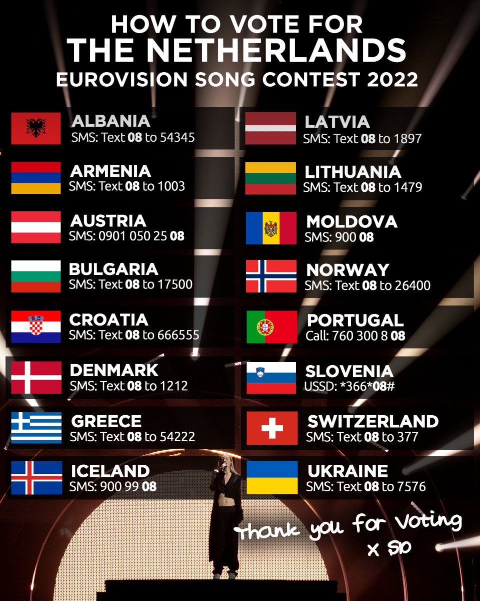 How to #vote for 🇳🇱The Netherlands <a href="/S10sdonnie/">S10</a>  during the #first #semifinals of #Eurovision 2022 🔥 Thank you so much for voting! 💕 #esc2022