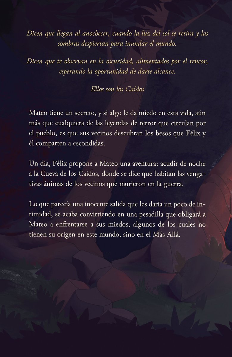 fvallebrozas's tweet photo. @acoray_cabrera Pues yo acabo de publicar "La Cueva de los Caídos", una novela LGBT sobre dos chicos cuya relación se tuerce el día que deciden enfrentarse a los fantasmas de la leyenda negra de su pueblo. Tiene fantasía, amor,  suspense y, sobre todo, representación 🌚

https://t.co/C9Xo3B4KH3 https://t.co/hus8tklGxu