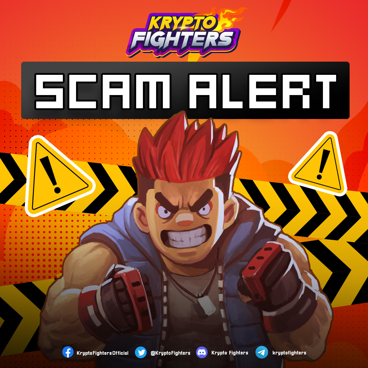 KryptoFighters's tweet photo. 🚨SCAM ALERT🚨
Please remember:
⚠️Krypto Fighters Team doesn’t DM you first
⚠️Secure your secret recovery phrase
⚠️Triple check the link or URL before clicking anything
⚠️Only access our official channels below

Fighterians, please always be cautious of scams. https://t.co/lg23hqwWhA