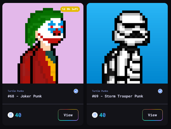 PunksTurtle's tweet image. There are still two punks available from our last drop! 

The owners will receive their Tiny Turtle airdrop once I have finalised the collection!

paintswap.finance/marketplace/co…

👀

#NFT #NFTs #FTM