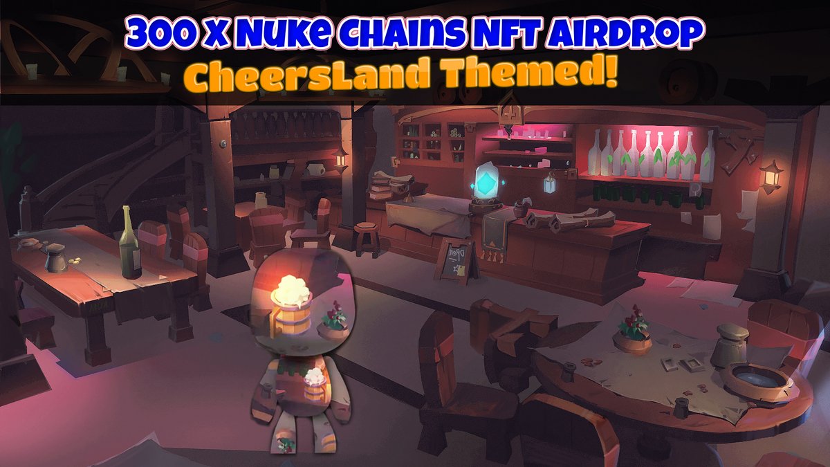 📣 We are celebrating our partnership with Nuke Chains and starting airdrop of #CheersLand Themed Nuke Chains NFTs

🎁 Total 300 x NFT Winners

Join the <a href="/nukechains/">Nuke Chains</a> NFT Airdrop at here: 👇

gleam.io/lAYRm/cheersla…

#airdrop #giveaway #IDO #INO #metaverse