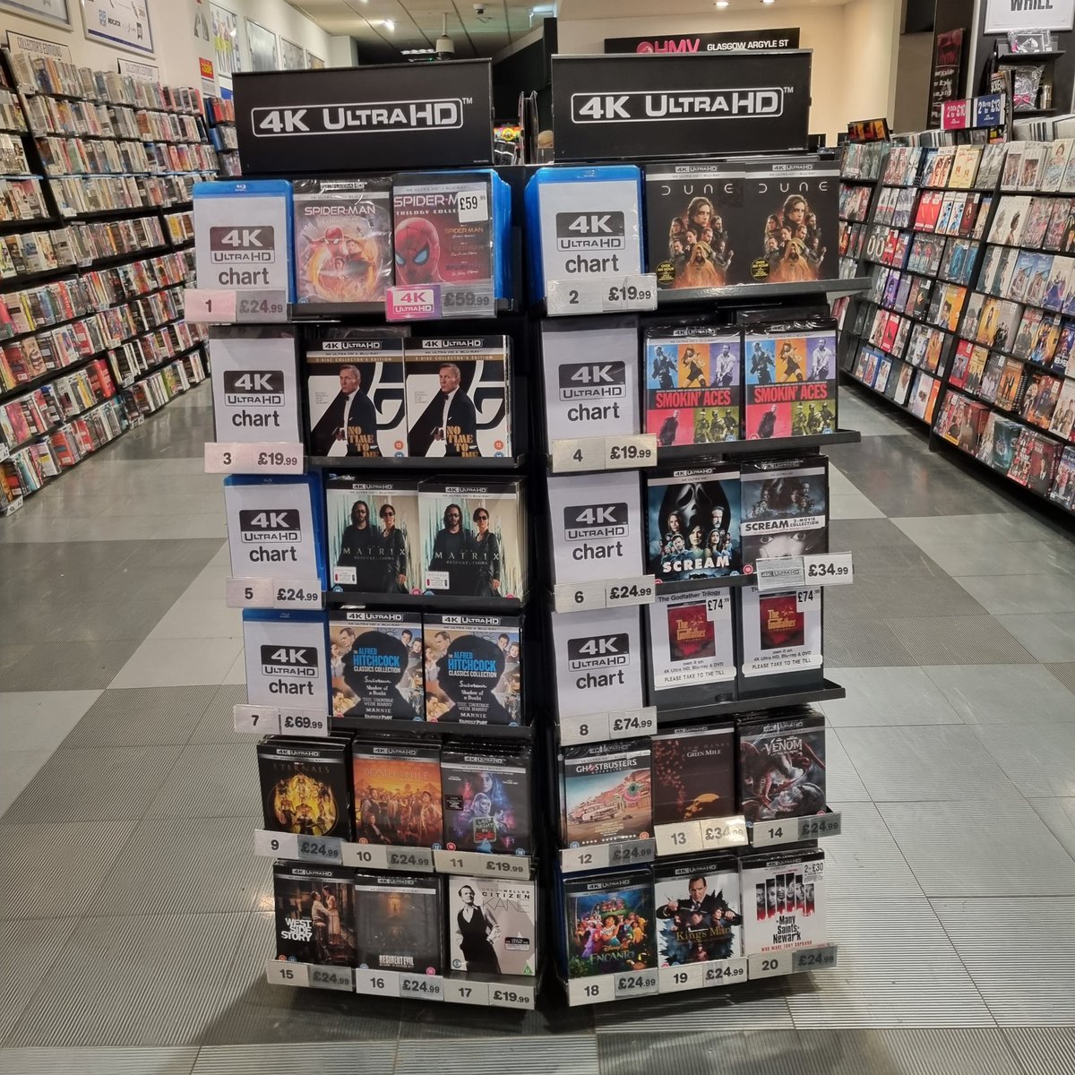 hmvArgyleSt's tweet photo. Want the very best in sound and picture quality? Upgrade to #4k #ultrahighdefinition. Ask our store colleagues for recommendations on the very best titles. https://t.co/5vlmbH8lmh