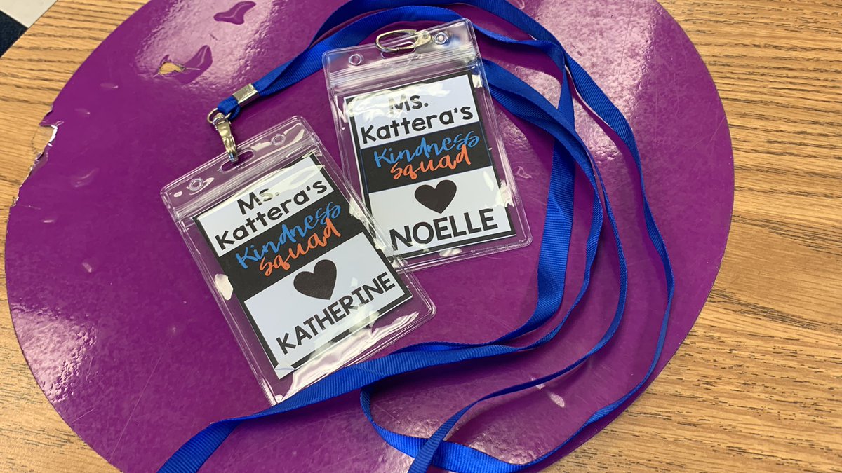 Two new kindness squad badges ready to go! I am thrilled to honor my two podcast hosts who go out of their way to include and amplify all student voices 💙🧡 #ohesnews