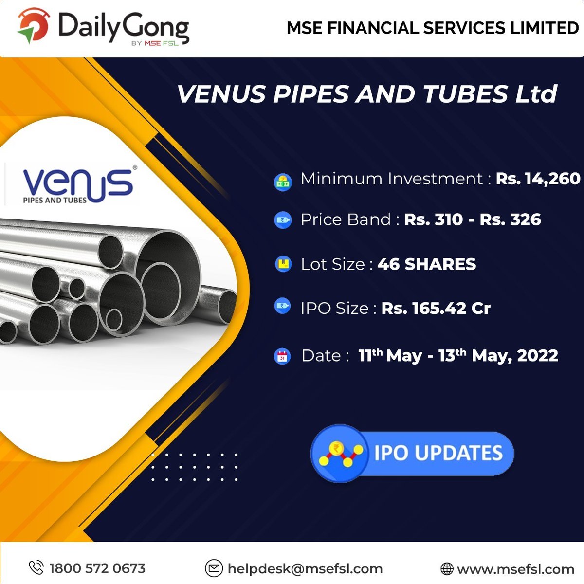 dailygongmsefsl's tweet photo. 🛎New IPO Alert 🛎
.
Equity | Derivatives | Commodity| Mutual Funds | Currency | Margin trading |
.
Reach us@ 1800 572 0673
.
Visit us@ https://t.co/p2rEH9nNBC
.
#tradingapp #Onlinetradingplatform #dailygong #msefsl #msefslindia #Venus #IPO #trading #stockstobuy https://t.co/LCr43Ftf7w
