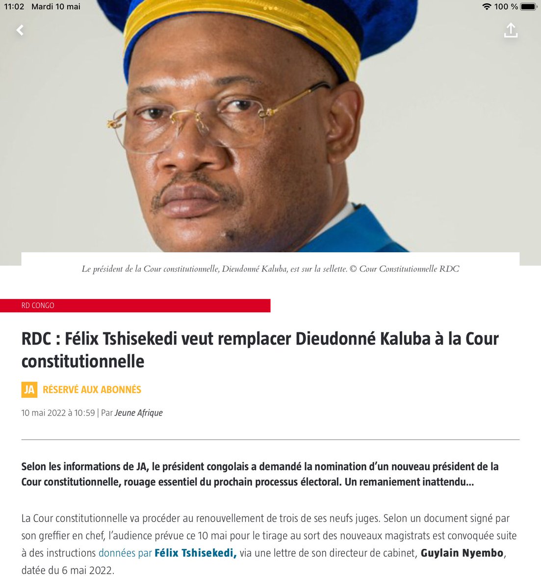 Le Président de la Cour constitutionnelle s'oppose au tirage que son cabinet traite d'illégal. Une énième séance serait prévue cet après midi <a href="/AmbHenriMova/">Henri Mova Sakanyi</a> <a href="/KimKimuntu/">Paulette Kimuntu Kim</a> <a href="/BenitaNtumba/">BENITA TSHISEKEDI ÉTAT DE DROIT ❤️💛💙</a> @LePhoenix84 <a href="/ABolodjwa/">Alain BOLODJWA IBOLA</a> <a href="/benjimk/">Benjamin Umba</a> <a href="/JeanClaudekat2/">Jean Claude Katende</a> <a href="/Muyumba/">Amb.Francine MUYUMBA NKANGA 🇨🇩</a> <a href="/AugustinKabuyaT/">Augustin KABUYA</a> <a href="/RLossala/">M. Roger LOSSALA</a>