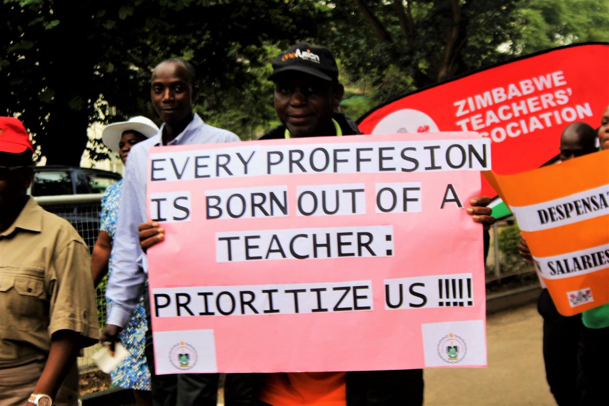 zimta01's tweet photo. "Teaching is the one profession that creates all other professions."Unknown #teachersmatter #payteachersbetter #paybetter #SaveTheTeachingProfession
@psczimbabwe @ParliamentZim @MoPSEZim @eduint @kubatana @unescoROSA @EIRAFRICA @OMpslsw @ZimTreasury @FinanceZw https://t.co/blwNz97BfG