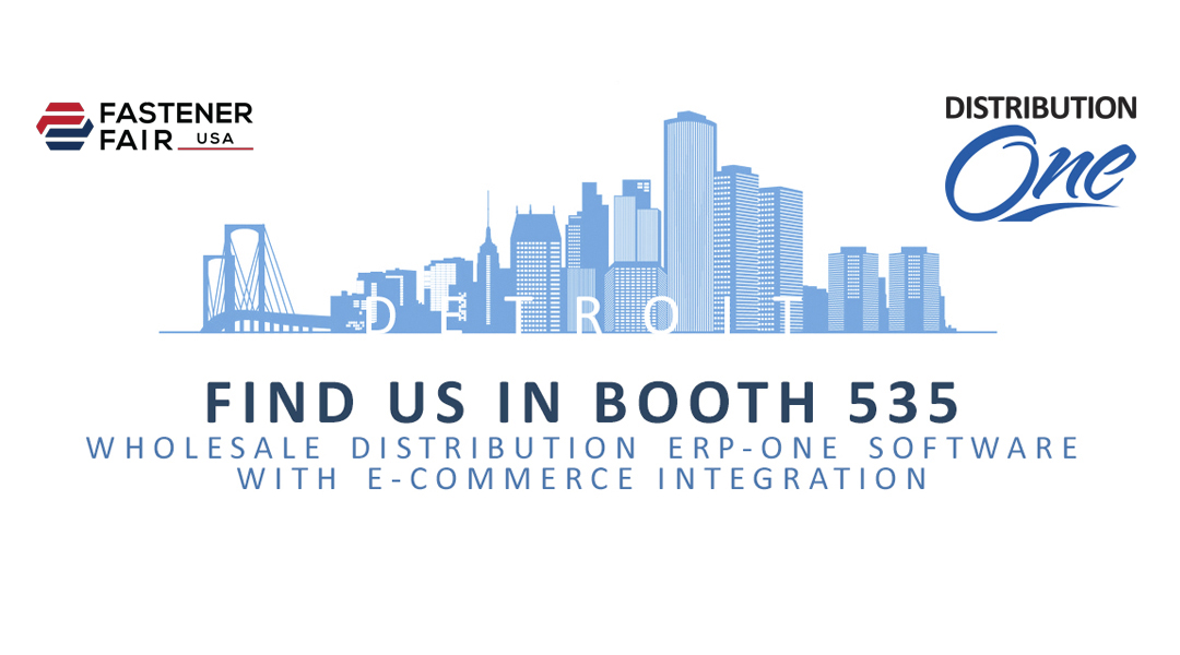 distributionone's tweet photo. @FastenerFairUSA 2022 starts next week! Distribution One will be in Booth 535 providing live demonstrations of our ERP-ONE fastener distribution software and integrated E-Commerce platform. See you at the show!

Learn more: https://t.co/vSVIXyC1as https://t.co/zYwUFyCZHU