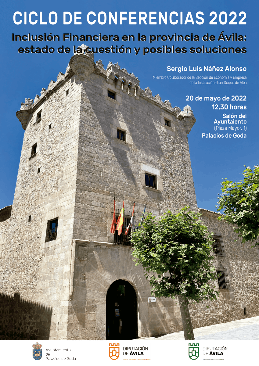 SLNANEZ_UCAV's tweet photo. El próximo dia 20 de Junio hablaremos en Palacios de Goda sobre #inclusion #finaciera en la provincia de #avila dentro del programa de conferencias de la Intitución Gran Duque de Alba de @dipuavila @UCAVILA_ @Dekis_rg https://t.co/2SAmz1IY8P