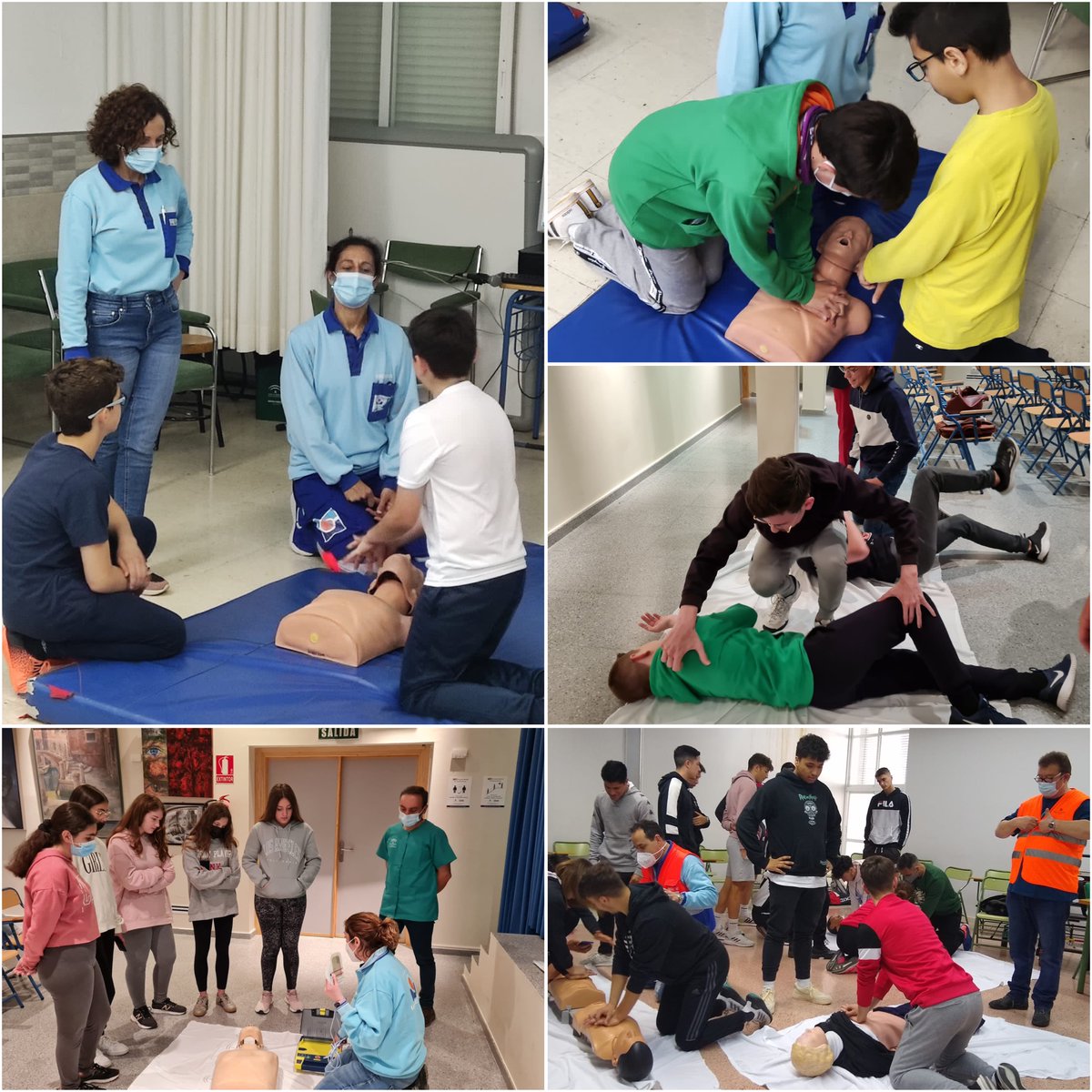 agssurdecordoba's tweet photo. 👉🏻 Continúan desarrollándose en el #AGSSurdeCórdoba sesiones formativa en primeros auxilios de la mano y rehabilitación cardiopulmonar #RCP para escolares dentro de las actividades que desarrolla la Enfermería Referente de Centros Educativos

#HumanizAndalucía  
#CercaDeTi https://t.co/U3i7vglPsH