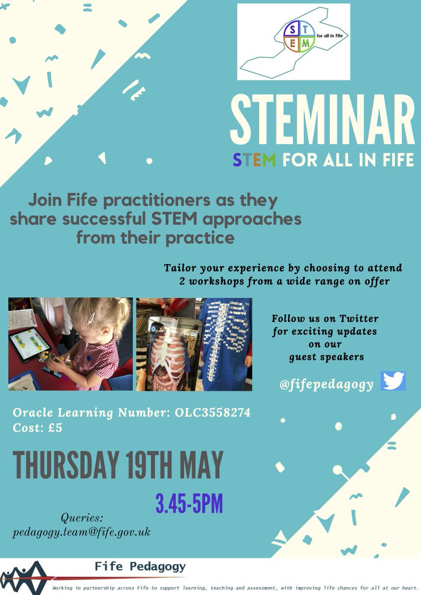 STEM FOR ALL IN FIFE 

Our upcoming Steminar will bring together successful STEM approaches from across schools. - don't miss out - sign up now.  
#FifeLearning