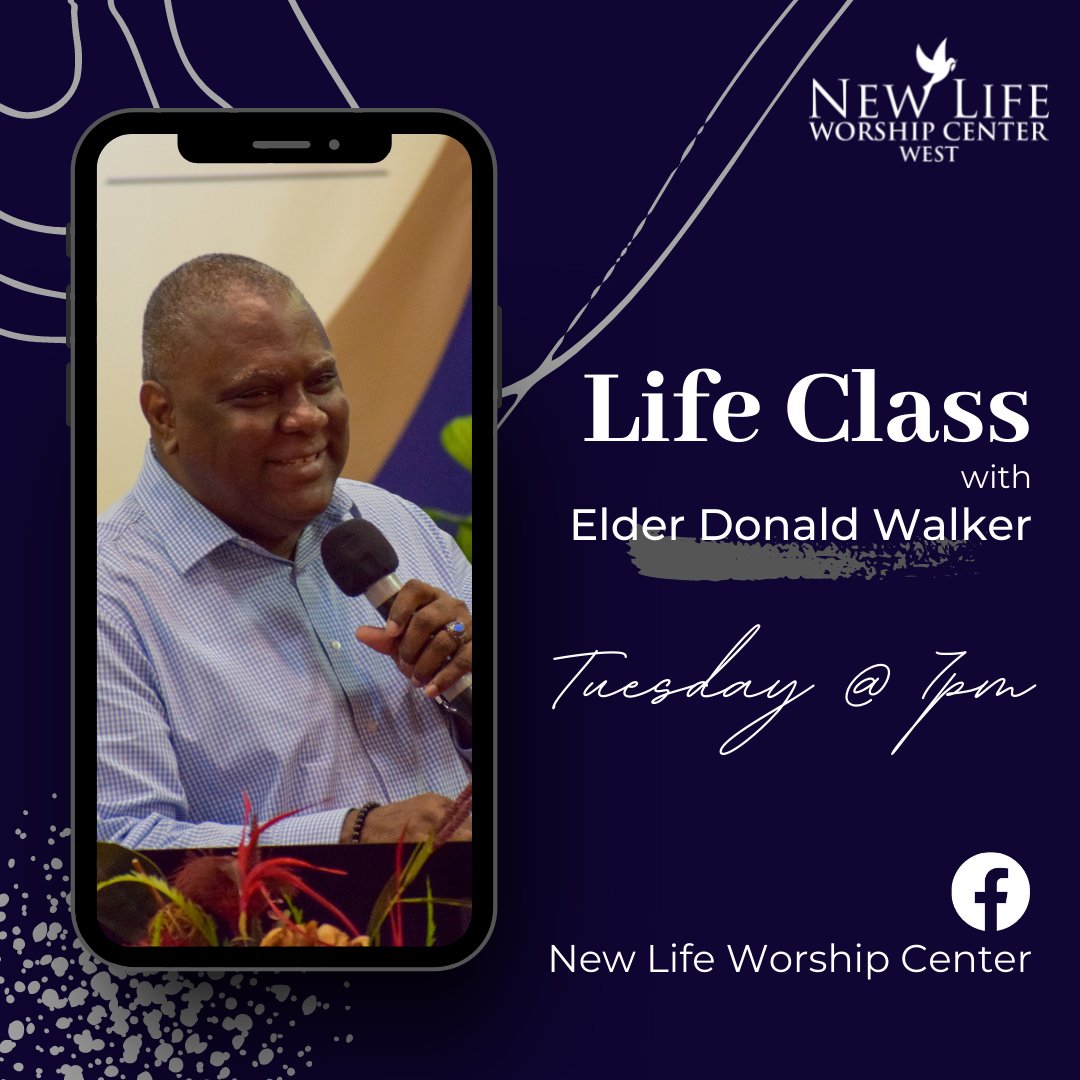 nlwconline's tweet photo. Life Class is tonight at 7! Join us as Elder Donald Walker brings a word from the Lord. Watch live on our Facebook page! https://t.co/3ZbBzcaC3E