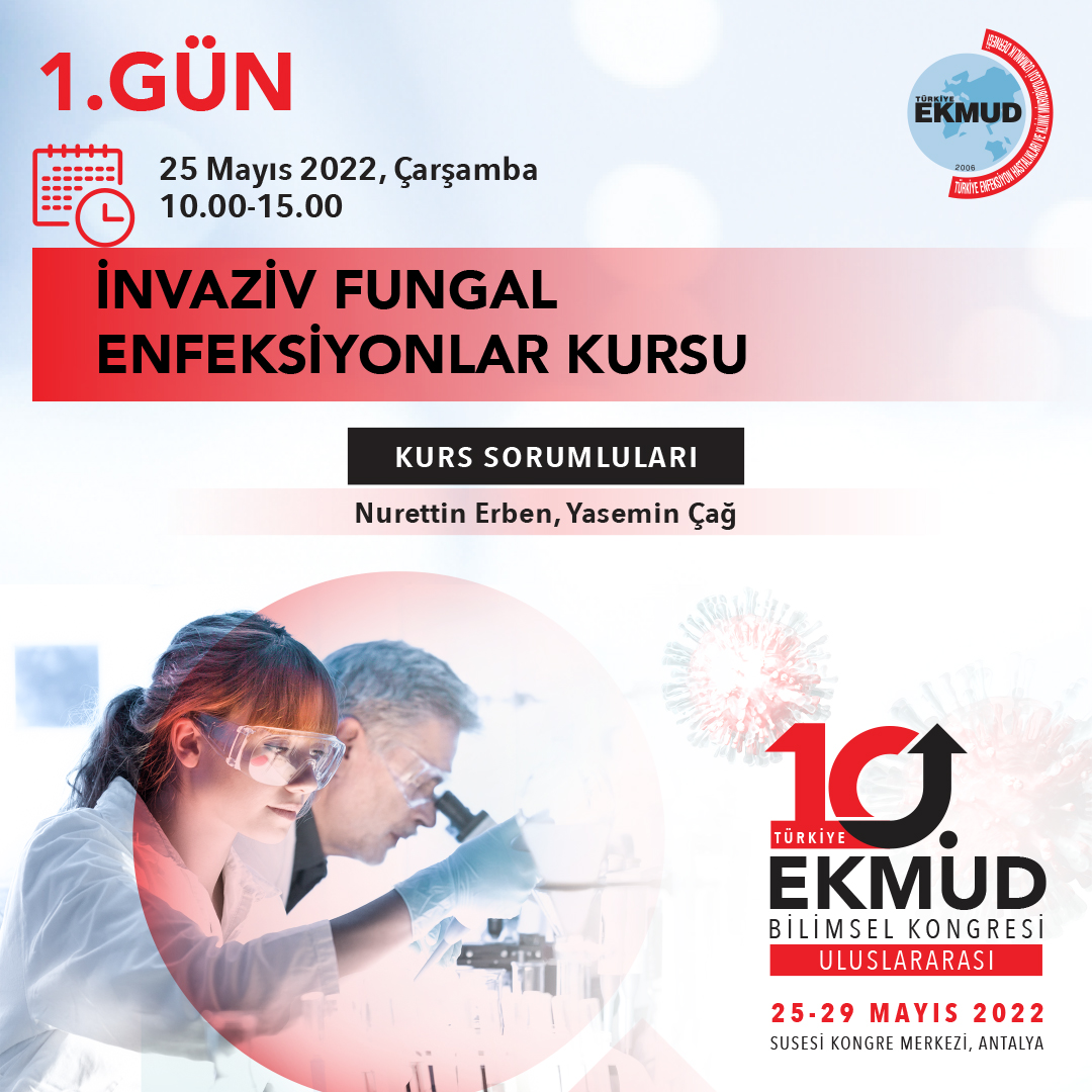 EKMUD_TR's tweet photo. 10. Türkiye EKMUD Uluslararası Bilimsel Kongresi'nde İnvaziv Fungal Enfeksiyonlar Kurs başvurusu için https://t.co/DDGhVwQCoF web sitesinden kayıt yapabilirsiniz.
#EnfeksiyonHastalıkları #EKMUD #EKMUD2022 https://t.co/b9B8kZsNLf