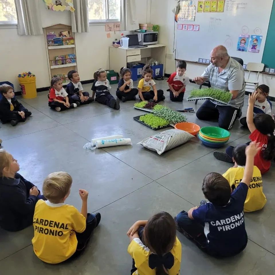grupomarin's tweet photo. PLANTINES PARA LA HUERTA KINDER @colegiocardenalpironio
El profesor Eduardo Baratta estuvo en Kinder 4 y 5 para explicar cómo sembrar y cuidar los plantines que luego pasarán a tierra en nuestra huerta. #huerta #pironio
#nordelta  #grupoeducativomarin https://t.co/wV92yzpW5W