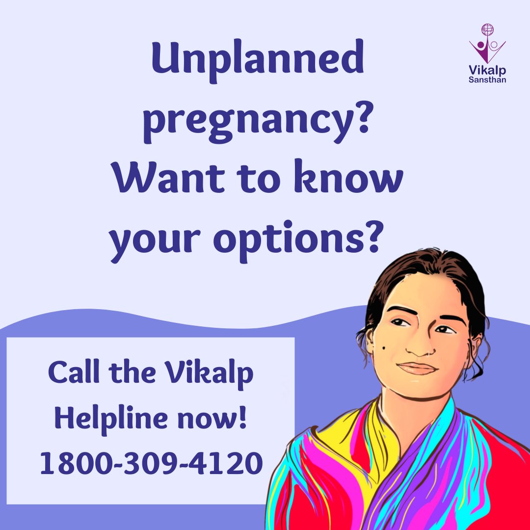 SansthanVikalp's tweet photo. Unsure of what to do with an unplanned pregnancy? Don't wait  #CallVikalpNow at 1800-309-4120
#vikalpsansthan #vikalpcanhelp #callnow #indiahelpline #safeabortion #womensrights #YouHaveTheOption https://t.co/tXo65pQnoz